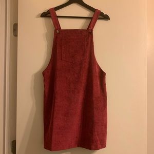 Overall corduroy dress - maroon